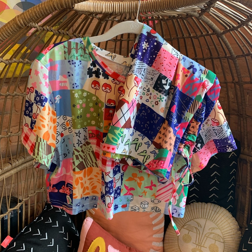 Crop & Skirt Mixed Patchwork Set